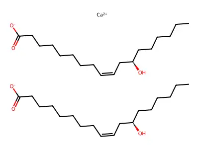calcium bis((12R)-12-hydroxyoctadec-9-enoate) structure