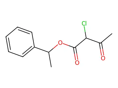 Butanoic acid, 2-chloro-3-oxo-, 1-phenylethyl ester structure