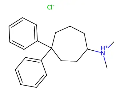Cycloheptylamine, N,N-dimethyl-4,4-diphenyl-, hydrochloride structure
