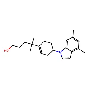 4-[4-(4,6-Dimethylindol-1-yl)cyclohexen-1-yl]-4-methylpentan-1-ol structure