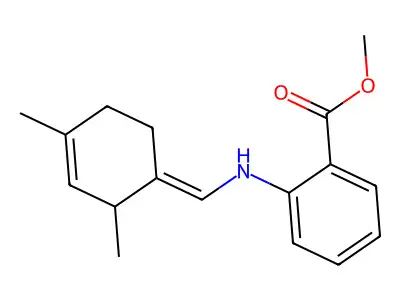 Methyl 2-(((2,4(or 3,5)-dimethyl-3-cyclohexen-1-yl)methylene)amino)benzoate structure