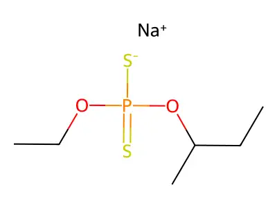 Sodium butan-2-yloxy-ethoxy-sulfanylidene-sulfido-lambda5-phosphane structure