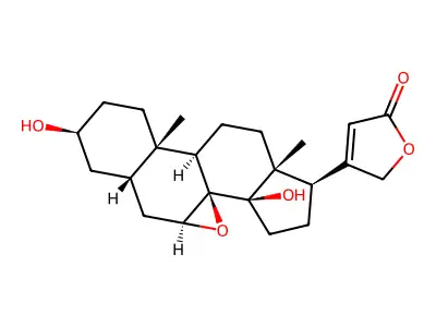 3,14-Dihydroxy-7,8-epoxycard-20(22)-enolide structure