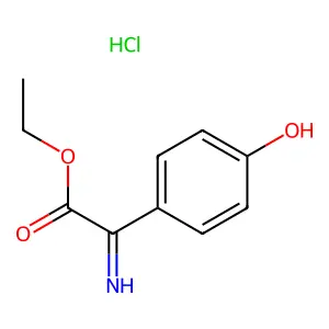 Benzeneacetic acid, 4-hydroxy-alpha-imino-, ethyl ester, hydrochloride (1:1) structure