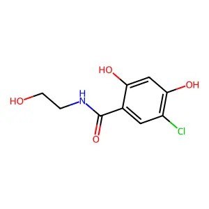 Benzamide, 5-chloro-2,4-dihydroxy-N-(2-hydroxyethyl)- structure