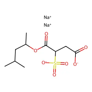 Butanedioic acid, 2-sulfo-, 1-(1,3-dimethylbutyl) ester, sodium salt (1:2) structure