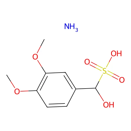 Ammonium alpha-hydroxy-3,4-dimethoxytoluene-alpha-sulphonate structure