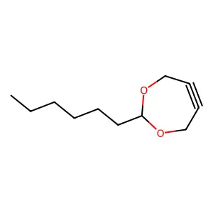 1,3-Dioxepin, 5,6-didehydro-2-hexyl-4,7-dihydro- structure
