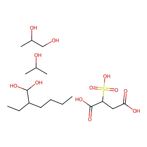 2-Ethylhexane-1,1-diol;propane-1,2-diol;propan-2-ol;2-sulfobutanedioic acid structure