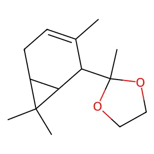 1,3-Dioxolane, 2-methyl-2-(3,7,7-trimethylbicyclo(4.1.0)hept-3-en-2-yl)- structure