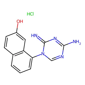 2-Naphthalenol, 8-(2-amino-4-imino-1,3,5-triazin-1(4H)-yl)-, hydrochloride (1:1) structure
