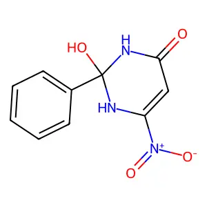 4(1H)-Pyrimidinone, 2,3-dihydro-2-hydroxy-5-nitro-2-phenyl- structure