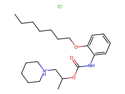 Carbanilic acid, o-(heptyloxy)-, 1-methyl-2-piperidinoethyl ester, hydrochloride structure