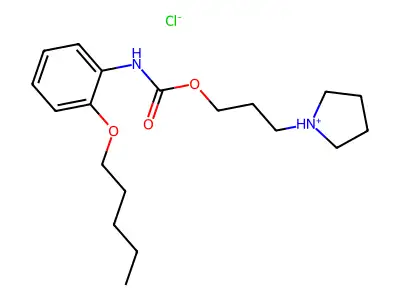 Carbanilic acid, o-(pentyloxy)-, 3-(1-pyrrolidinyl)propyl ester, hydrochloride structure