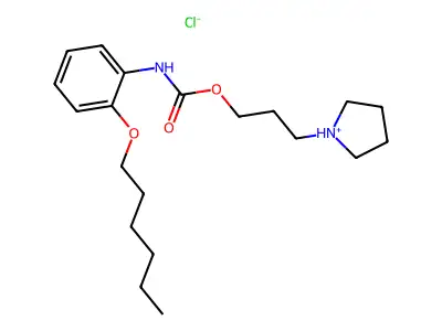 Carbanilic acid, o-(hexyloxy)-, 3-(1-pyrrolidinyl)propyl ester, hydrochloride structure