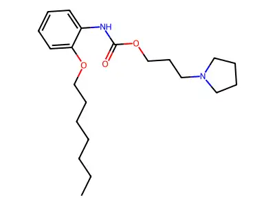Carbamic acid, [2-(heptyloxy)phenyl]-, 3-(1-pyrrolidinyl)propyl ester structure