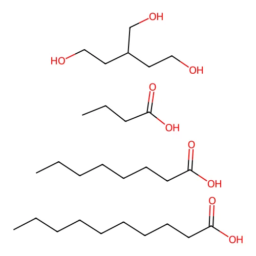Butanoic acid;decanoic acid;3-(hydroxymethyl)pentane-1,5-diol;octanoic acid structure