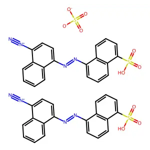 1-Naphthalenediazonium, 4-[2-(5-sulfo-1-naphthalenyl)diazenyl]-, sulfate (2:1) structure
