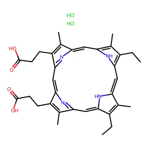 Mesoporphyrin IX, dihydrochloride structure