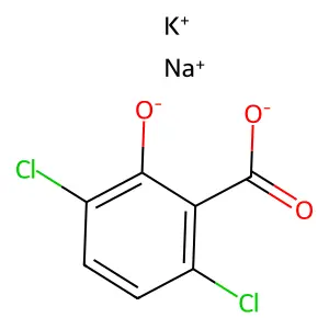 Potassium sodium 2,6-dichlorosalicylate structure
