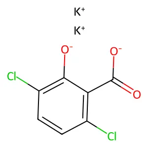 Benzoic acid, 3,6-dichloro-2-hydroxy-, potassium salt (1:2) structure