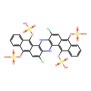 (7,16-Dichloro-6,15-dihydroanthrazine-5,9,14,18-tetryl) tetrasulphate structure