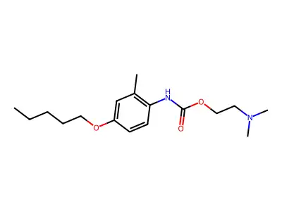 Carbanilic acid, 2-methyl-4-(pentyloxy)-, 2-(dimethylamino)ethyl ester structure