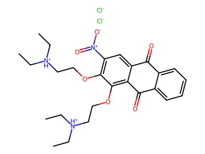 9,10-Anthracenedione, 1,2-bis(2-(diethylamino)ethoxy)-3-nitro-, dihydrochloride structure