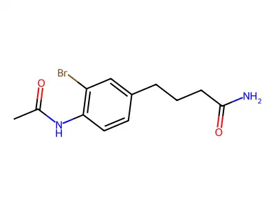 Acetanilide, 2-bromo-4'-(3-carbamoylpropyl)- structure