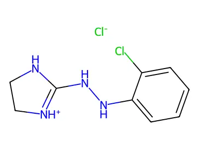2-Imidazolidinone, (2-chlorophenyl)hydrazone, monohydrochloride structure