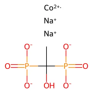 Phosphonic acid, P,P'-(1-hydroxyethylidene)bis-, cobalt(2+) sodium salt (1:1:2) structure