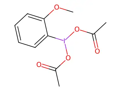 Bis(acetato-kappaO)(2-methoxyphenyl)iodine structure