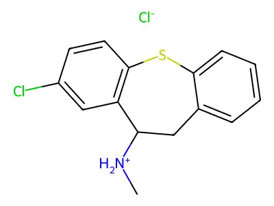 Dibenzo(b,f)thiepin-10-amine, 10,11-dihydro-8-chloro-N-methyl-, hydrochloride structure