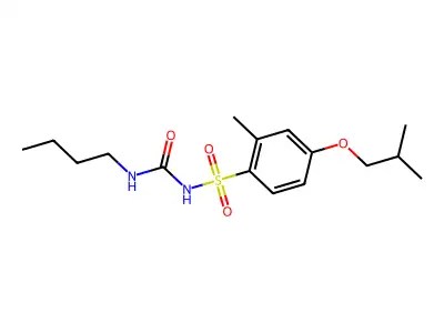 Benzenesulfonamide, N-((butylamino)carbonyl)-2-methyl-4-(2-methylpropoxy)- structure