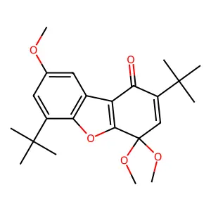 2,6-Di-tert-butyl-4,4,8-trimethoxydibenzo[b,d]furan-1(4H)-one structure