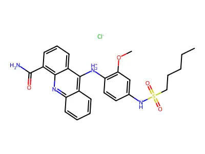 4-Acridinecarboxamide, 9-(4-pentylsulfonamido-2-methoxyanilino)-,hydrochloride structure