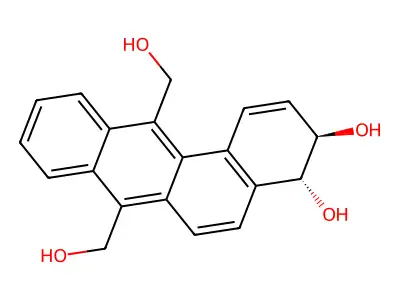 (E)-3,4-Dihydroxy-3,4-dihydrobenz(a)anthracene-7,12-dimethanol structure