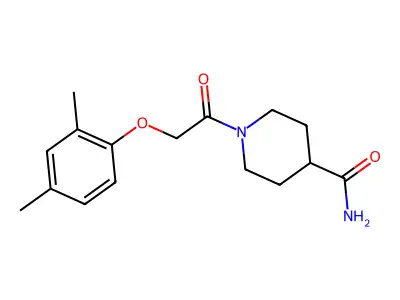 1-[2-(2,4-Dimethylphenoxy)acetyl]piperidine-4-carboxamide structure