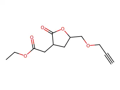 3-Furanacetic acid, tetrahydro-2-oxo-5-(2-propynyloxymethyl)-, ethyl ester structure