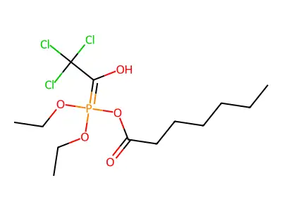 Heptanoic acid, ester with diethyl (2,2,2-trichloro-1-hydroxyethyl)phosphonate structure