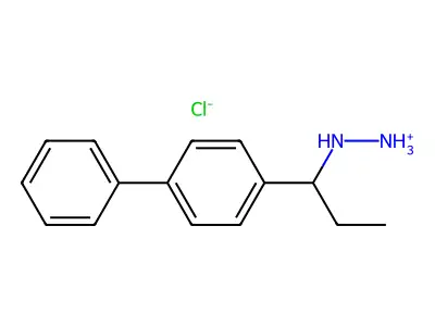 Hydrazine, (alpha-ethyl-p-phenylbenzyl)-, hydrochloride structure