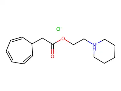 2,4,6-Cycloheptatriene-1-acetic acid, 2-piperidinoethyl ester, hydrochloride structure