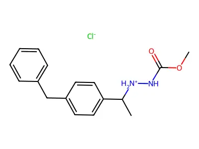 Carbazic acid, 3-(p-benzyl-alpha-methylbenzyl)-, methyl ester, hydrochloride structure