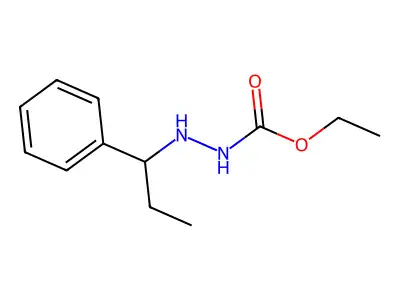 Ethyl hydrogen (1-phenylpropyl)carbonohydrazonate structure