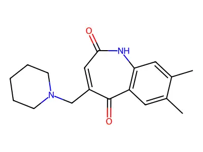 1H-1-Benzazepine, 2,5-dihydro-7,8-dimethyl-2,5-dioxo-4-(piperidinomethyl)- structure
