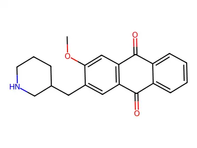Anthraquinone, 2-methoxy-3-piperidinomethyl- structure