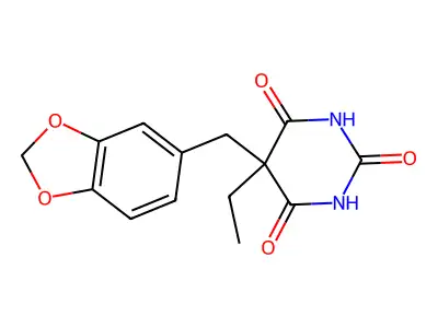 Barbituric acid, 5-ethyl-5-piperonyl- structure