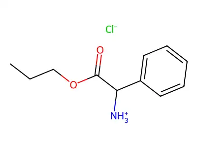Propyl amino(phenyl)acetate--hydrogen chloride (1/1) structure