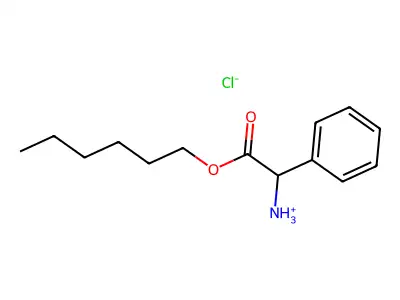 Hexyl amino(phenyl)acetate--hydrogen chloride (1/1) structure