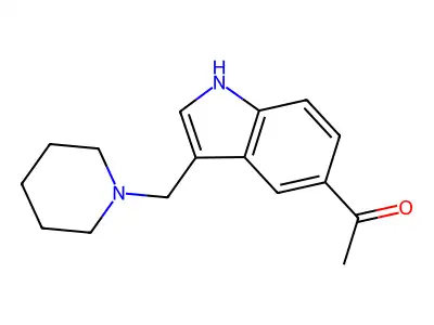 Indole, 5-acetyl-3-piperidinomethyl- structure
